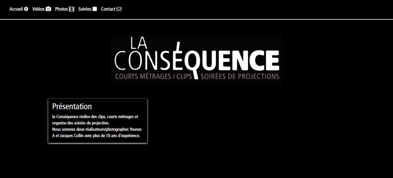 Capture d'écran du site La Conséquence